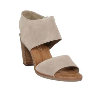 TOMS Women's Majorca Cutout Sandals Taupe Suede Leather Side Zipper  Size 8